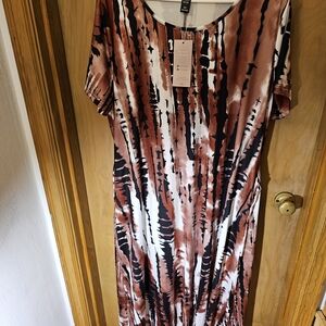Elegant Tie-Dye Midi Dress